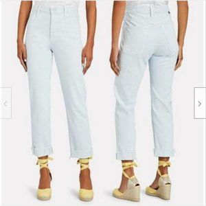 Mother The Scrapper Cuff Ankle Fray Jeans 32 Baby Blue